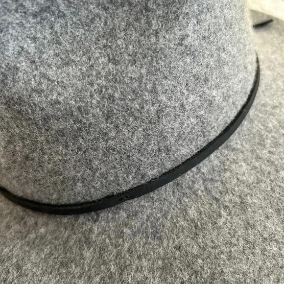 Brixton Unisex Wesley Fedora Size Small 7 Gray Wool & Leather Timeless Classic - Picture 4 of 9